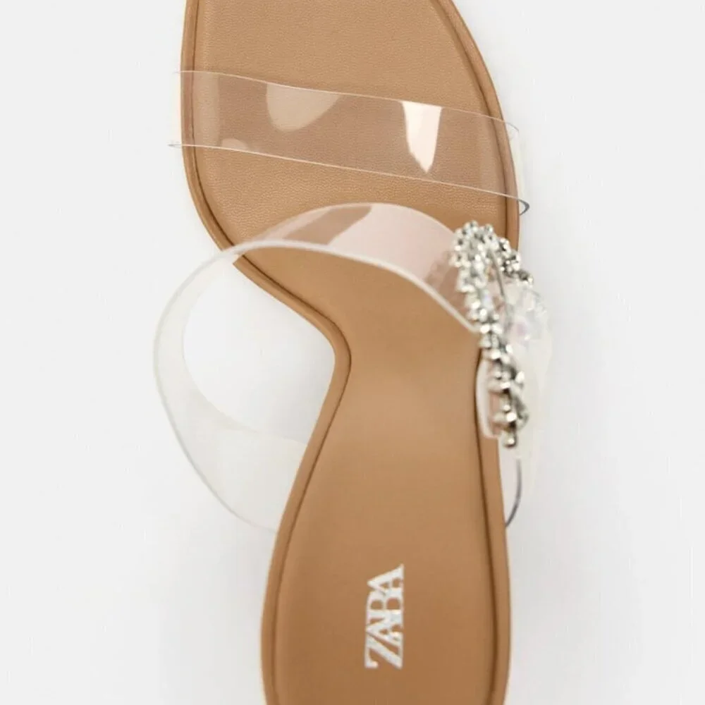 ZARA HIGH HEELED VINYL SANDALS SIZE 6.5 US ( 37) NEW WITH TAG! - Picture 7 of 11
